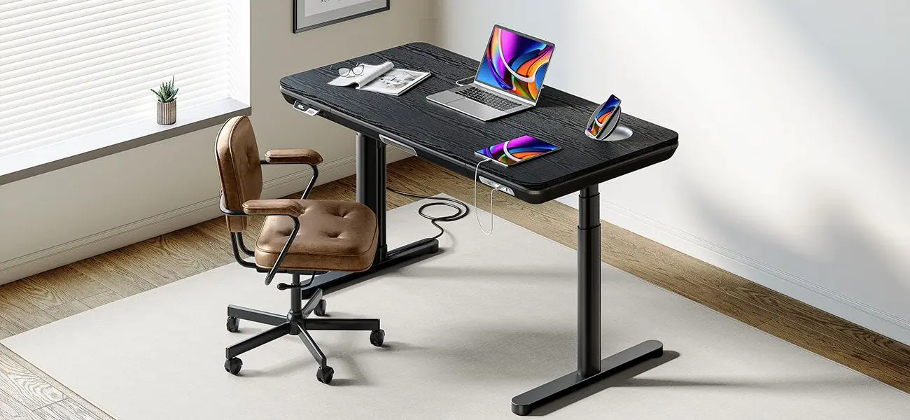 ErgoFx Adjustable Height Standing Desk With Black Desktop-10