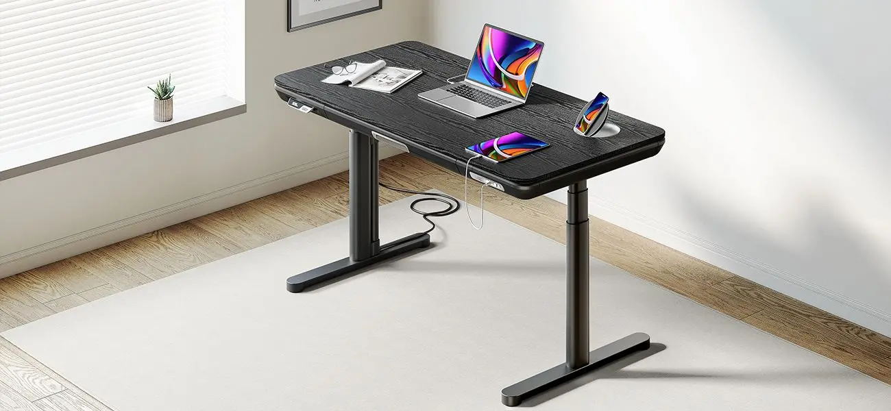 ErgoFx Adjustable Height Standing Desk With Black Desktop-11