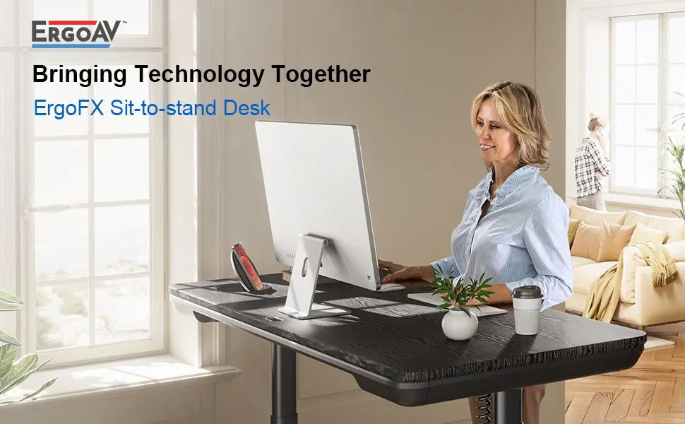 ErgoFx Adjustable Height Standing Desk With Black Desktop-5