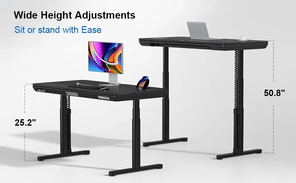 ErgoFx Adjustable Height Standing Desk With Black Desktop-8