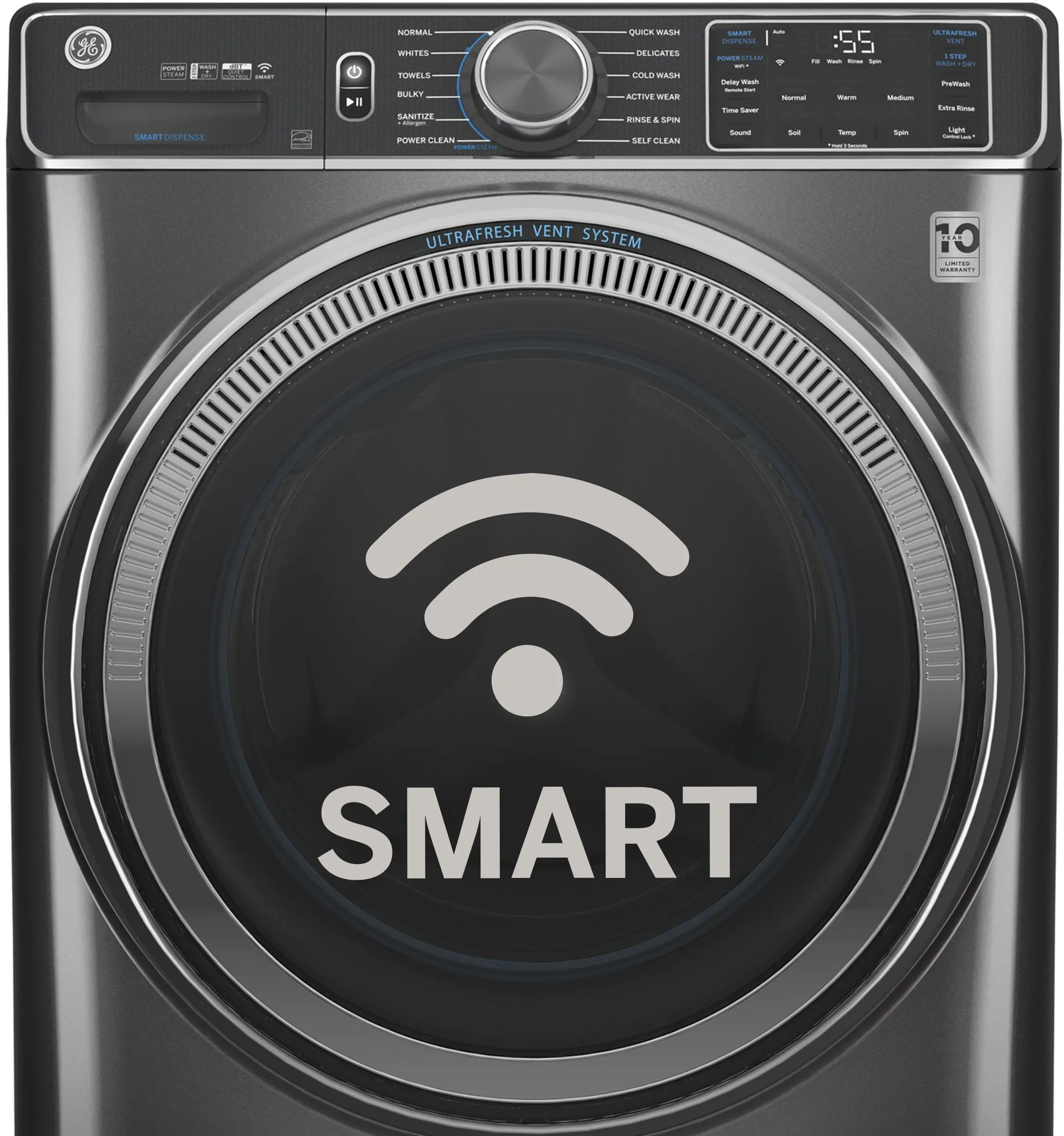 GFW655SPVDS GE 5.0 Cu Ft Smart Front Load Steam Washer - Carbon Graphite-4