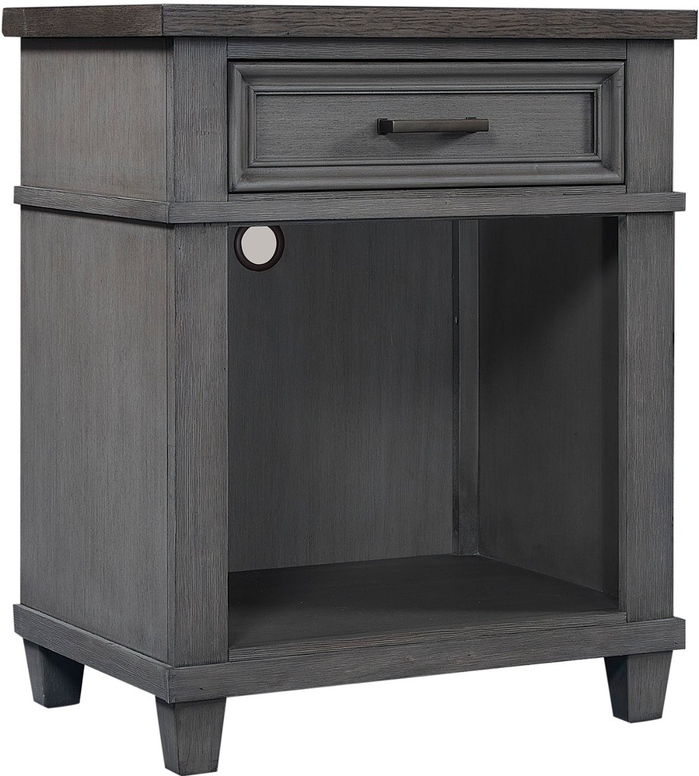 Carmen Slate Gray 1-Drawer Nightstand