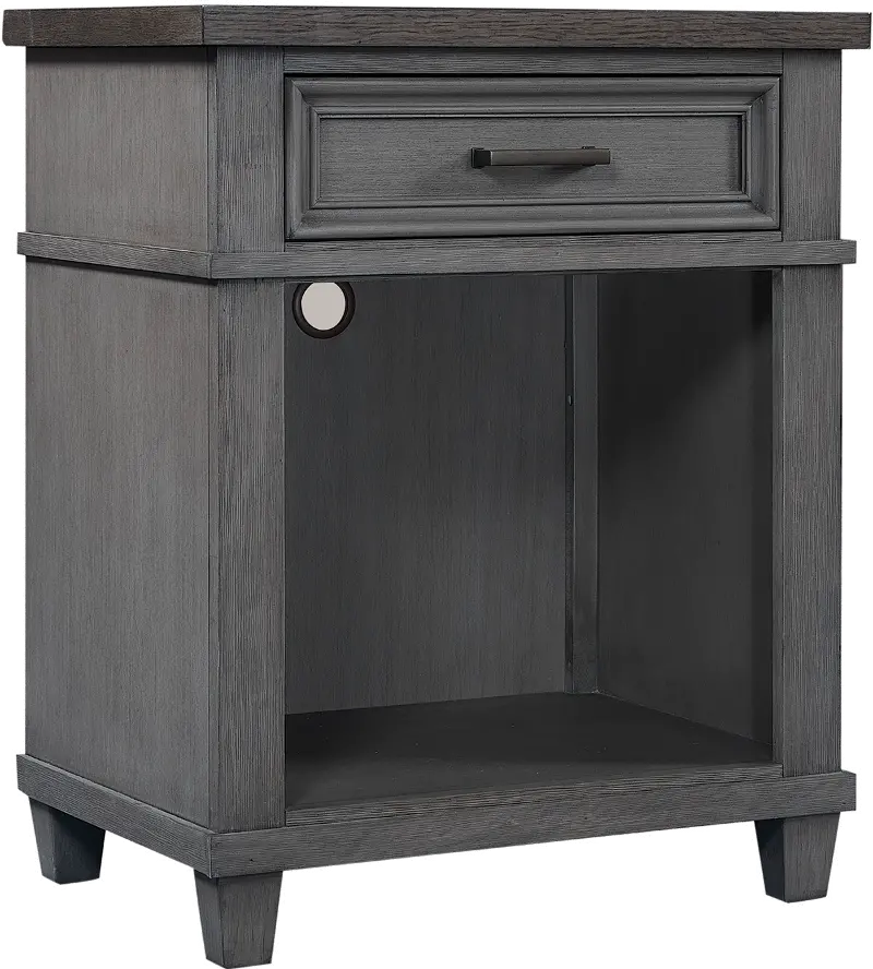 Carmen Slate Gray 1-Drawer Nightstand