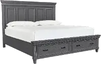Carmen Slat Gray Queen Storage Bed