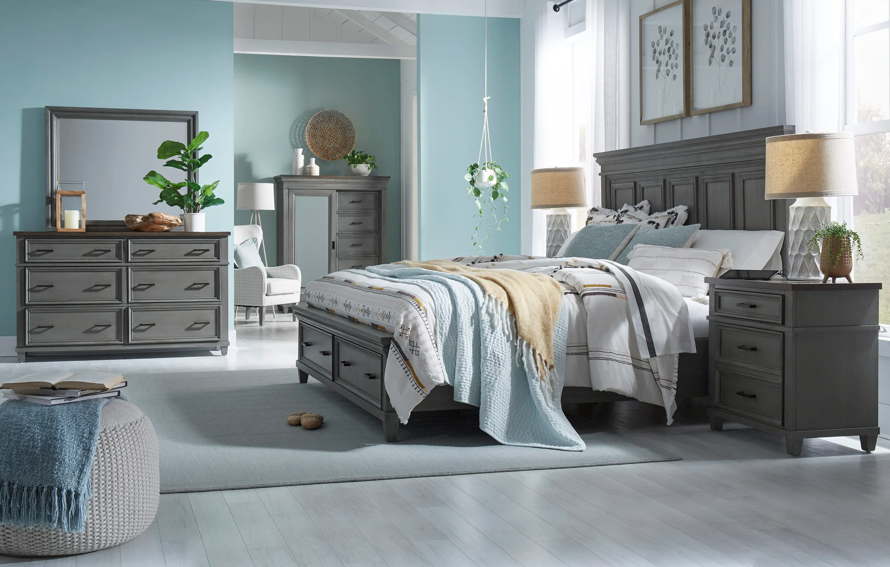 Carmen Slat Gray Queen Storage Bed-2