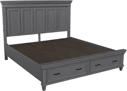 Carmen Slat Gray Queen Storage Bed