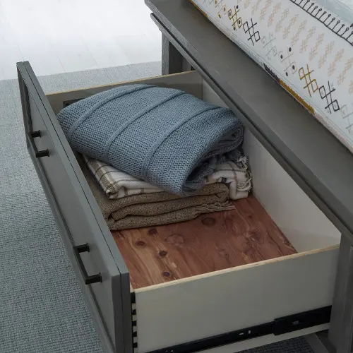 Carmen Slat Gray Queen Storage Bed