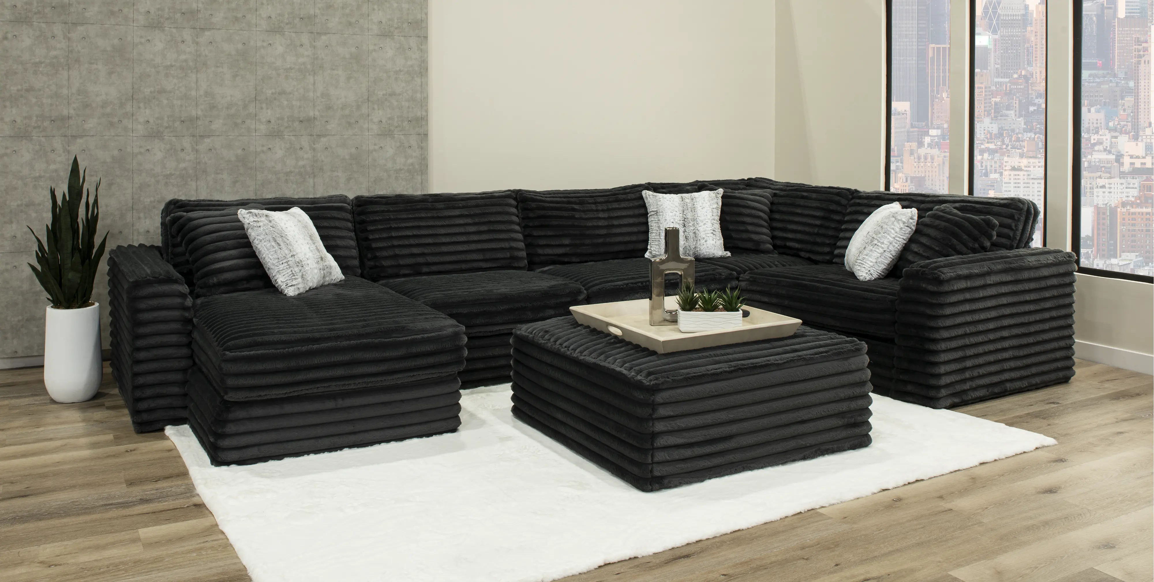 Caspian Dark Gray 3 Piece Sectional-2