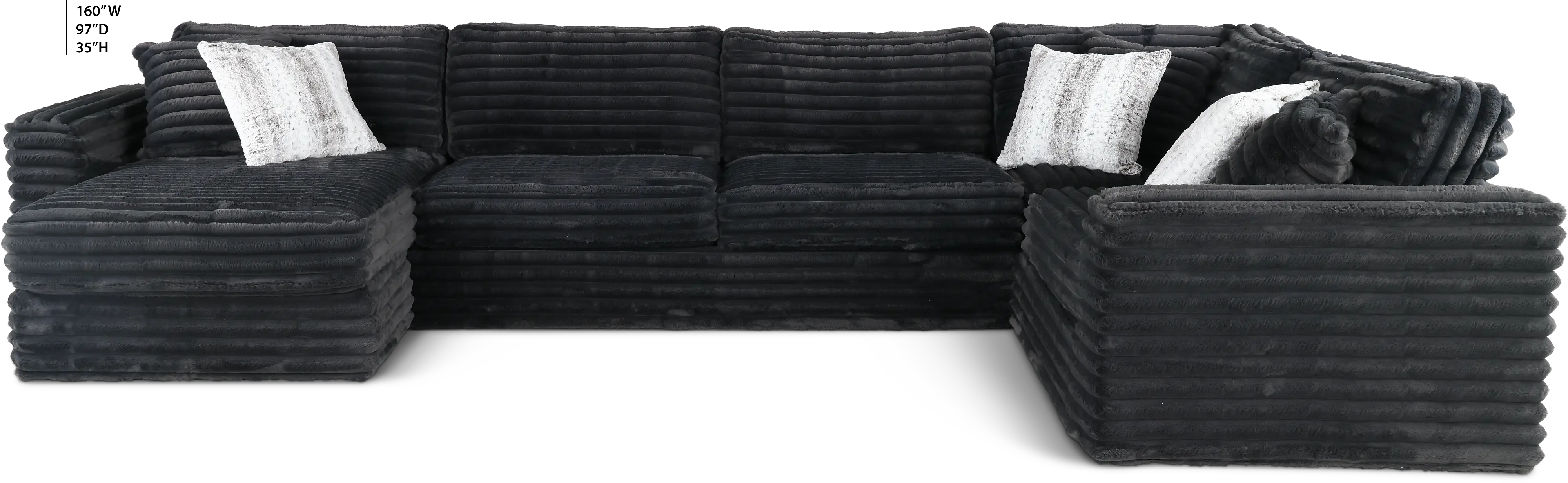 Caspian Dark Gray 3 Piece Sectional-3