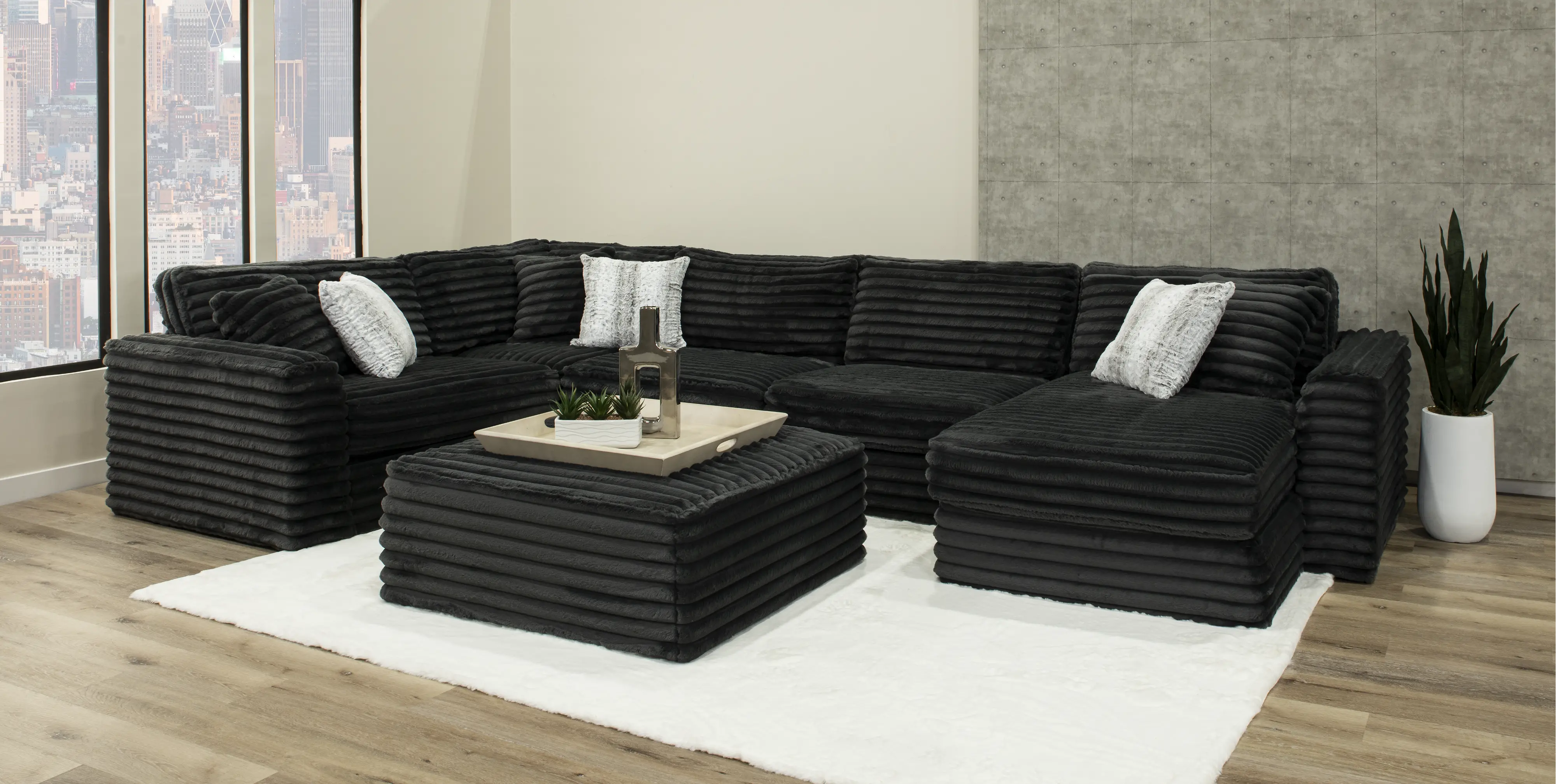 Caspian Dark Gray 3 Piece Sectional-2