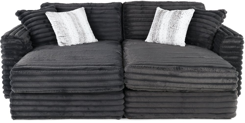 Caspian Dark Gray 2 Piece Double Cuddler Chaise