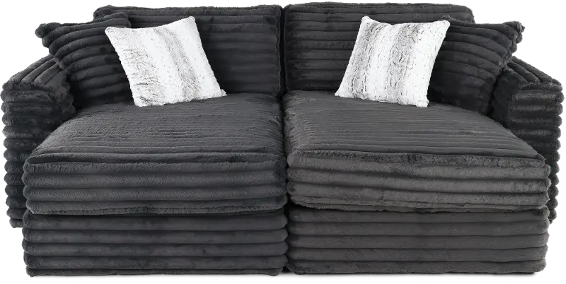 Caspian Dark Gray 2 Piece Double Cuddler Chaise