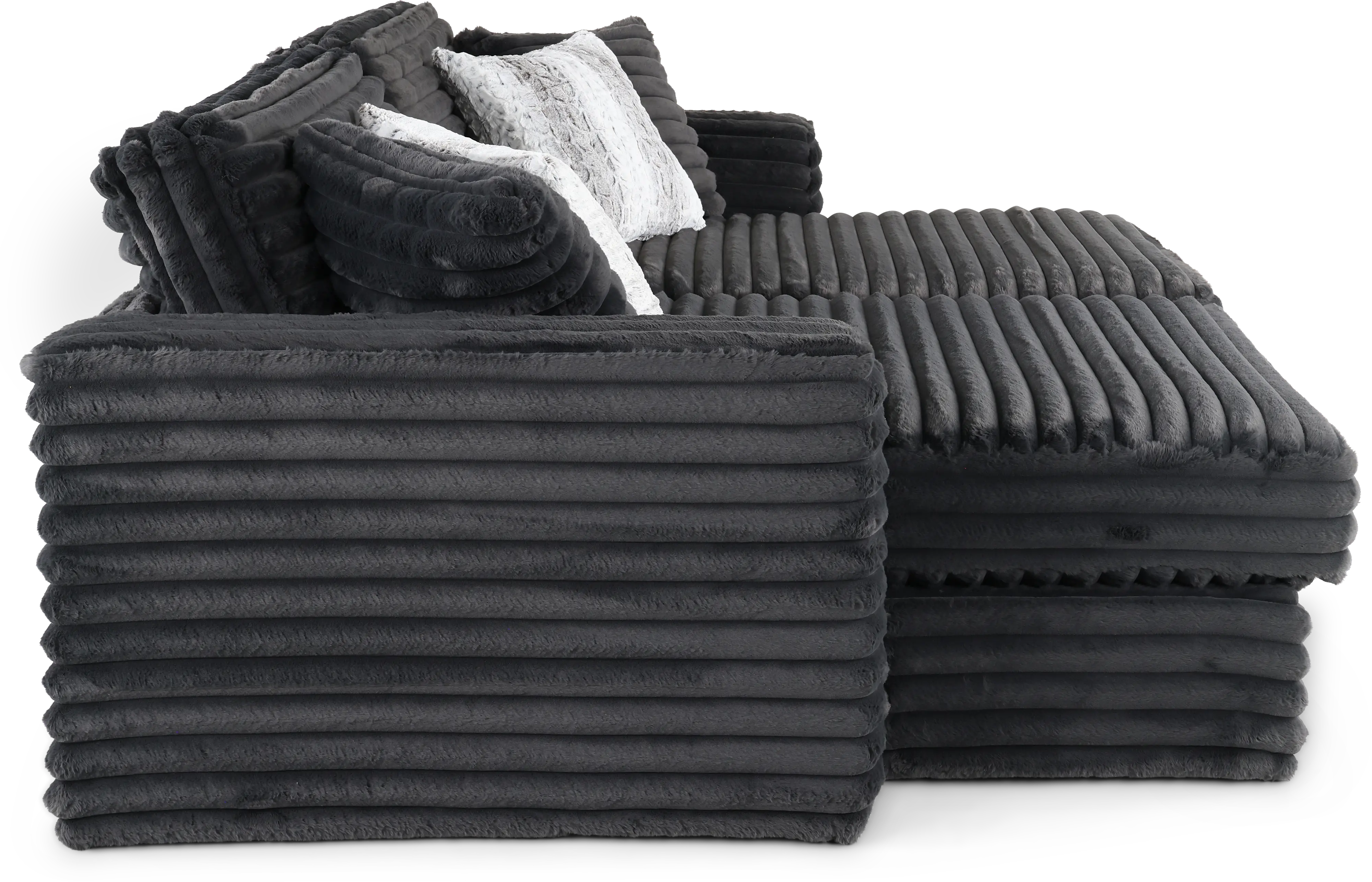 Caspian Dark Gray 2 Piece Double Cuddler Chaise-6