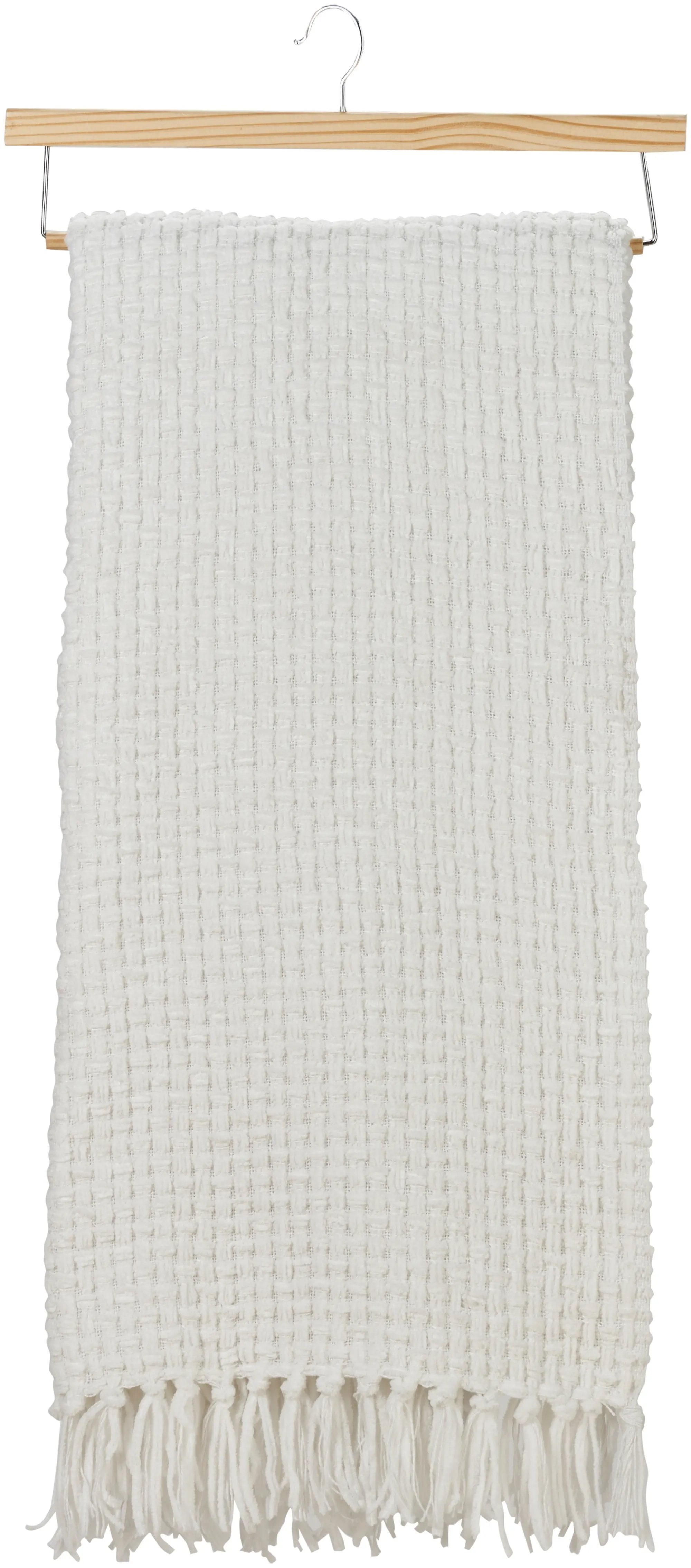 Mina White Waffle Weave Throw Blanket