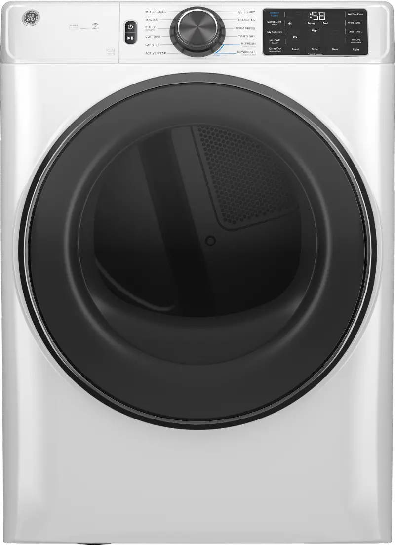 GE 7.8 Cu Ft Smart Electric Dryer - White