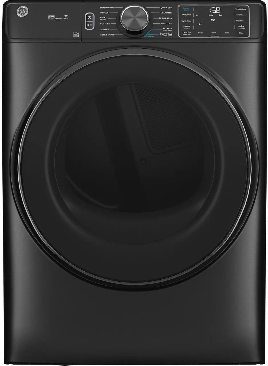 GFD65ESPVDS GE 7.8 cu. ft. Smart Front Load Electric Dryer with Steam - Carbon Graphite-1