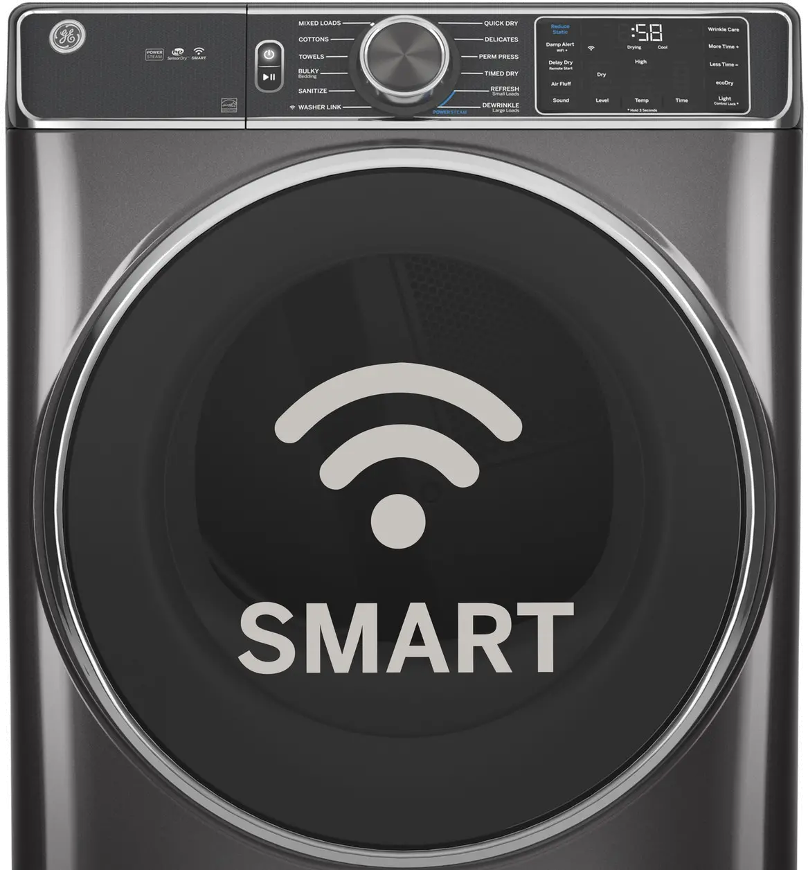 GFD65ESPVDS GE 7.8 cu. ft. Smart Front Load Electric Dryer with Steam - Carbon Graphite-5