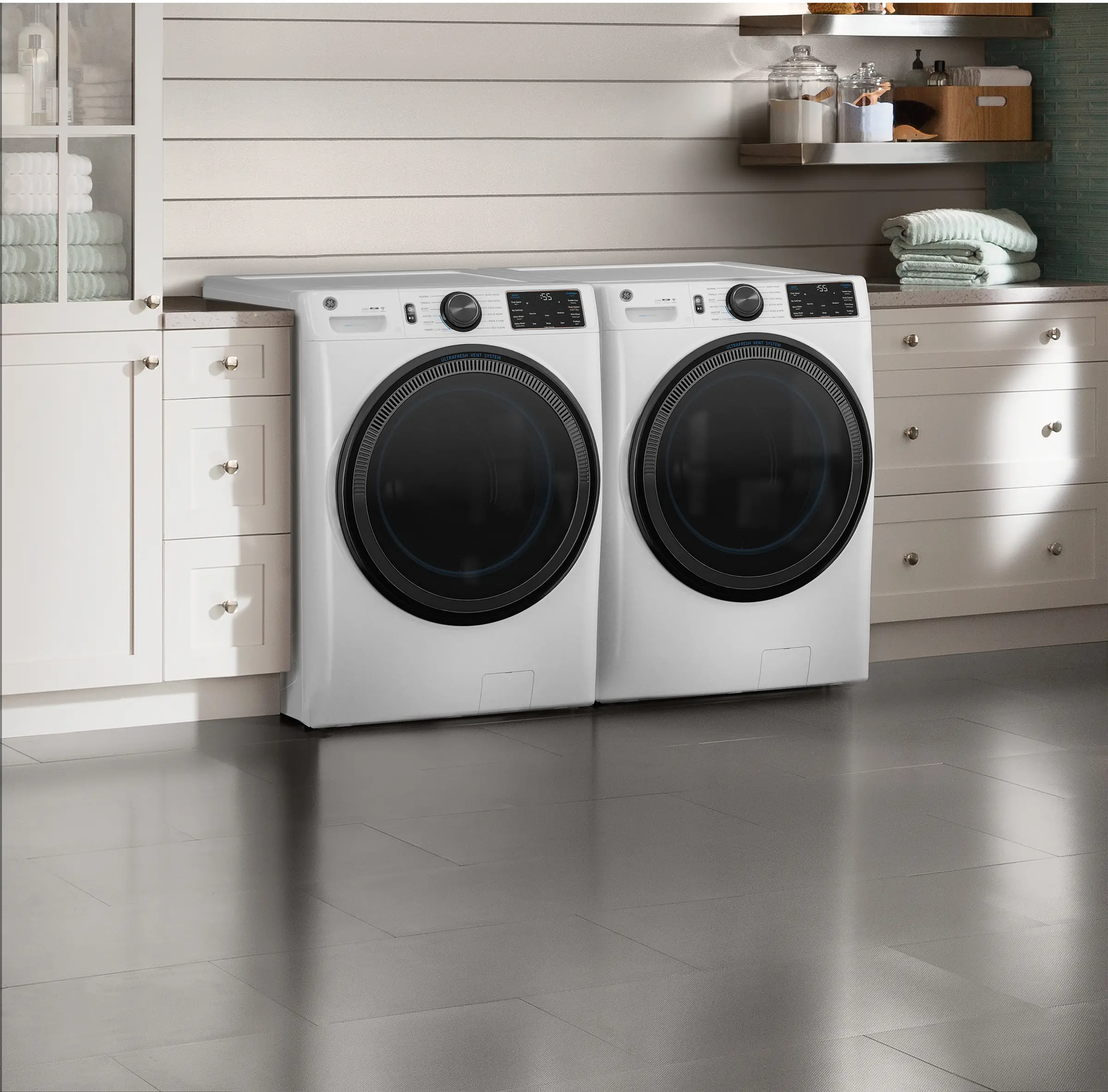 GFD65GSSVWW GE 7.8 Cu Ft Smart Gas Dryer - White-2