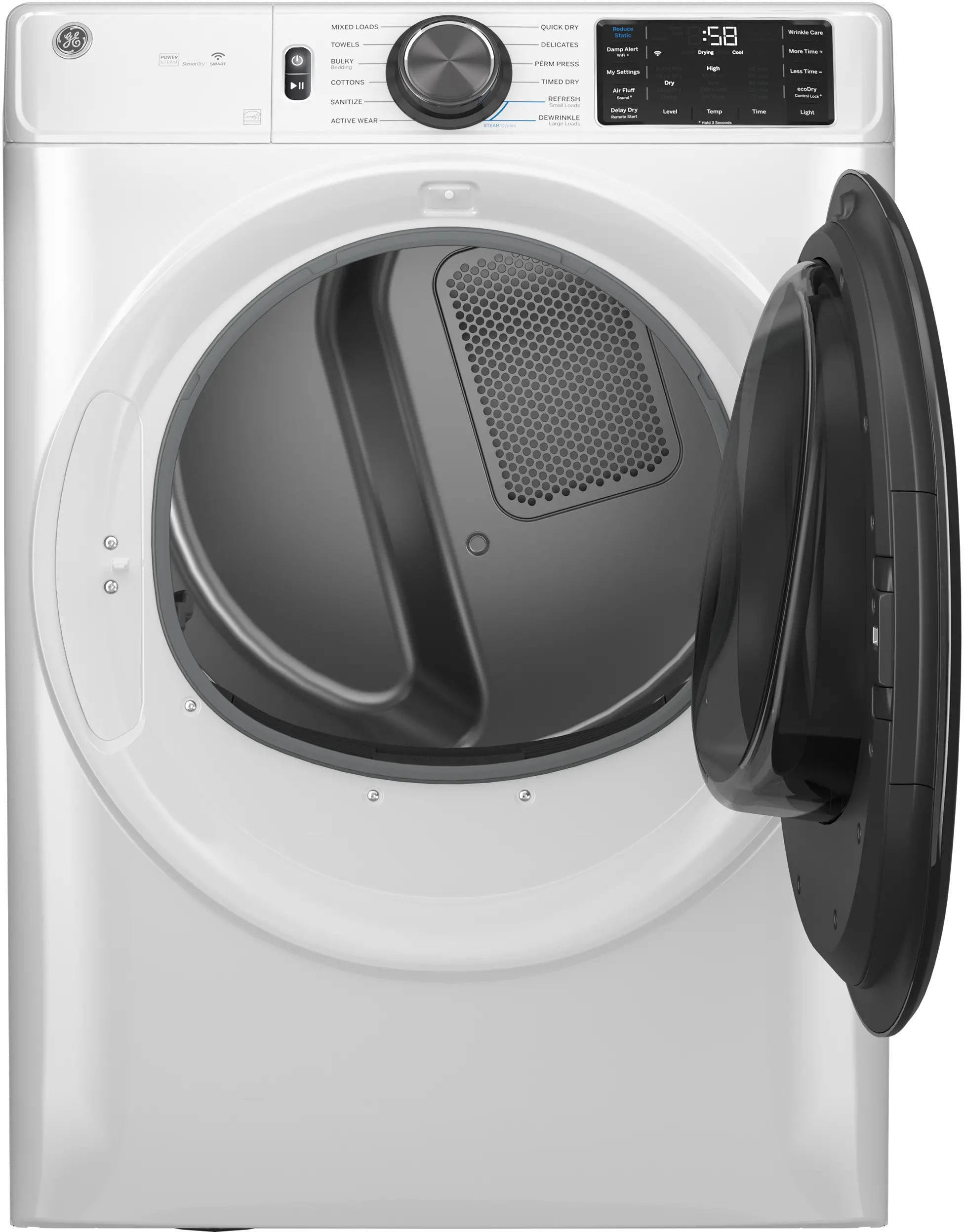 GFD65GSSVWW GE 7.8 Cu Ft Smart Gas Dryer - White-3