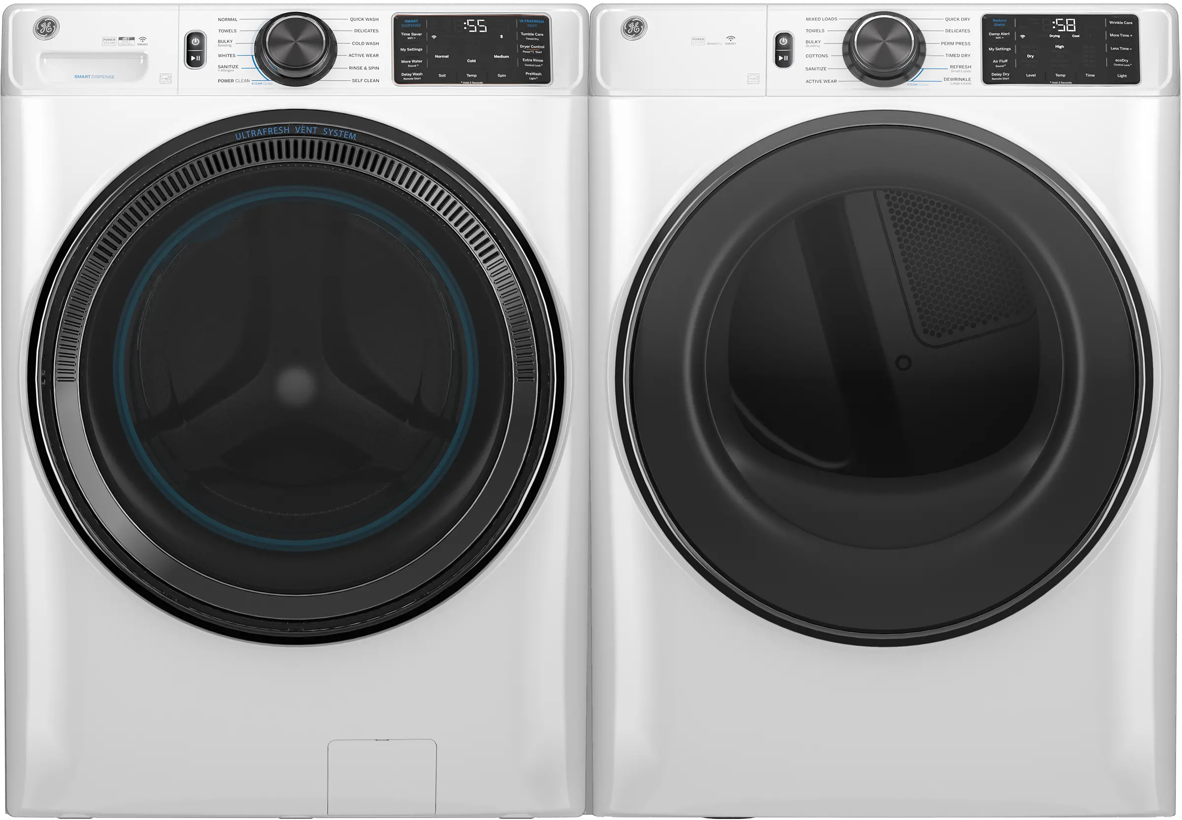 GFD65GSSVWW GE 7.8 Cu Ft Smart Gas Dryer - White-9