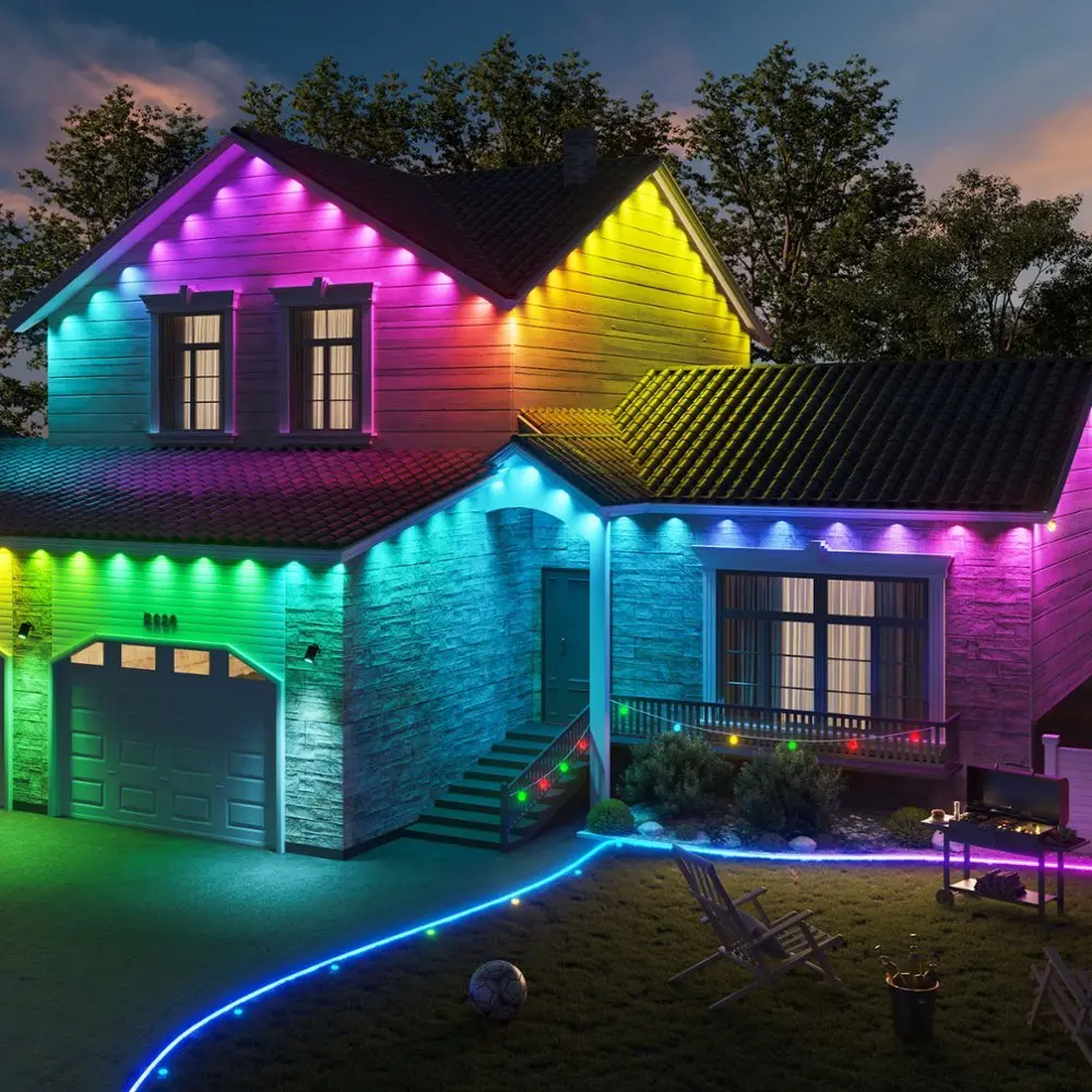 Govee Wi-Fi RGBIC Outdoor Permanent String Lights 100ft-6