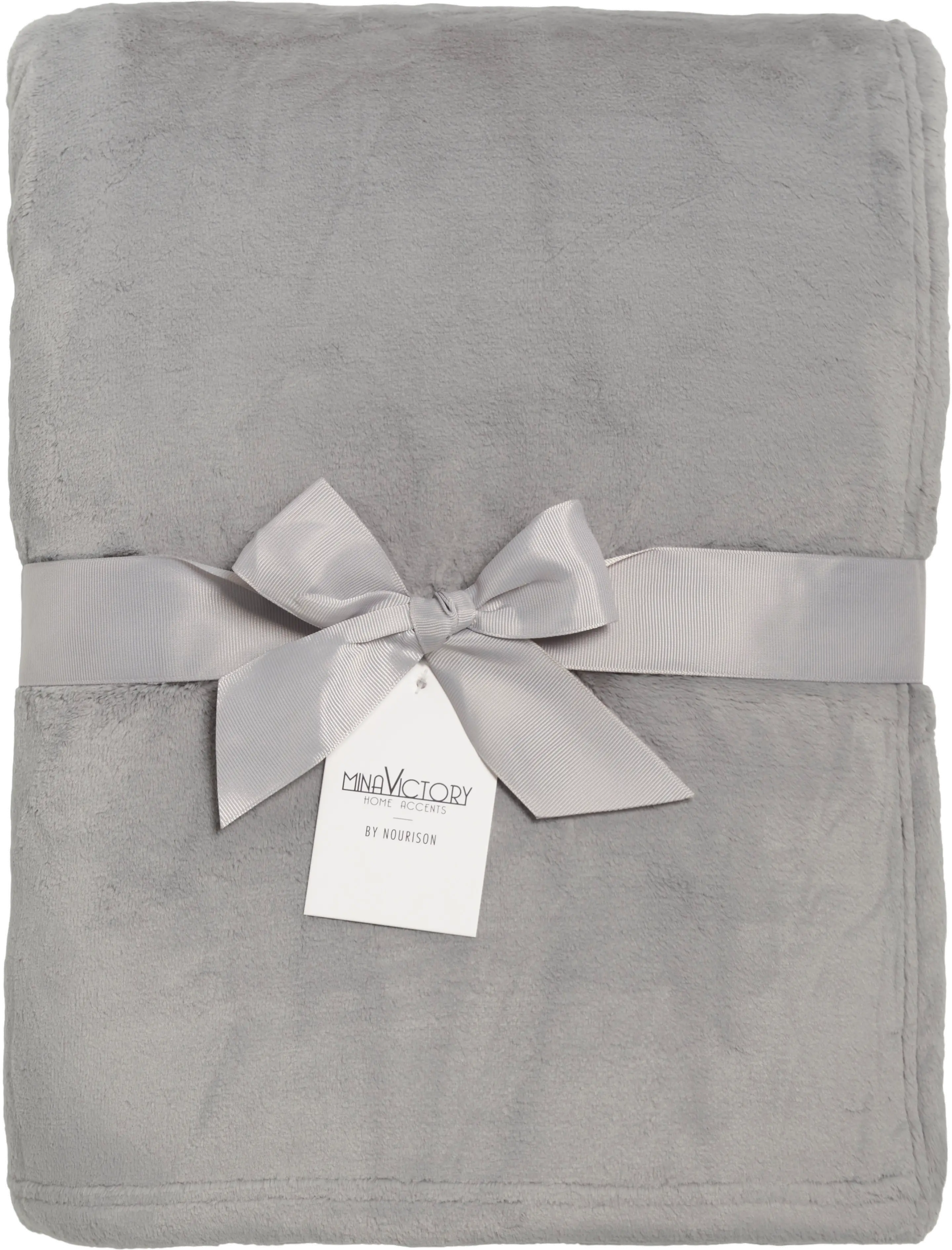 AP102/GREY-THROW Ultra Soft Light Gray Faux Fur Throw Blanket-1