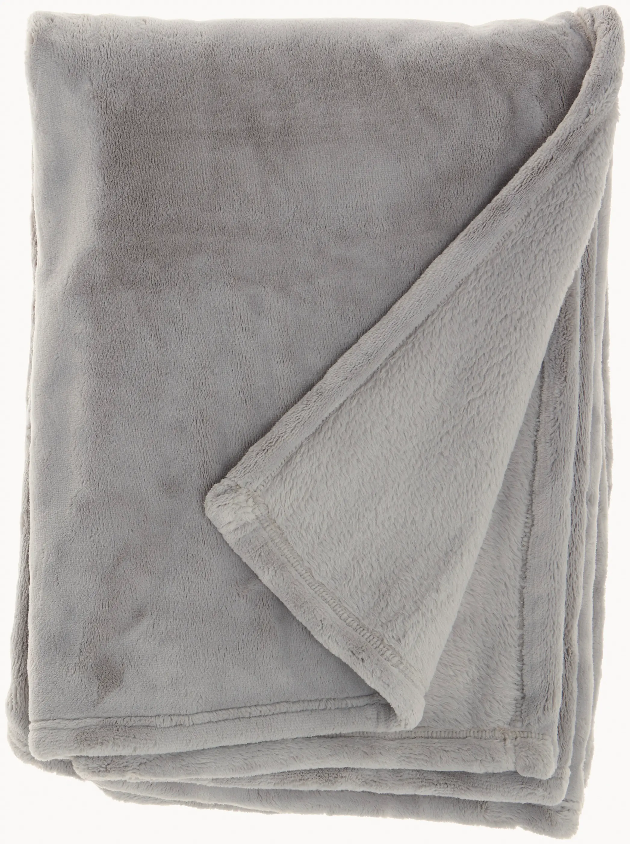 AP102/GREY-THROW Ultra Soft Light Gray Faux Fur Throw Blanket-2