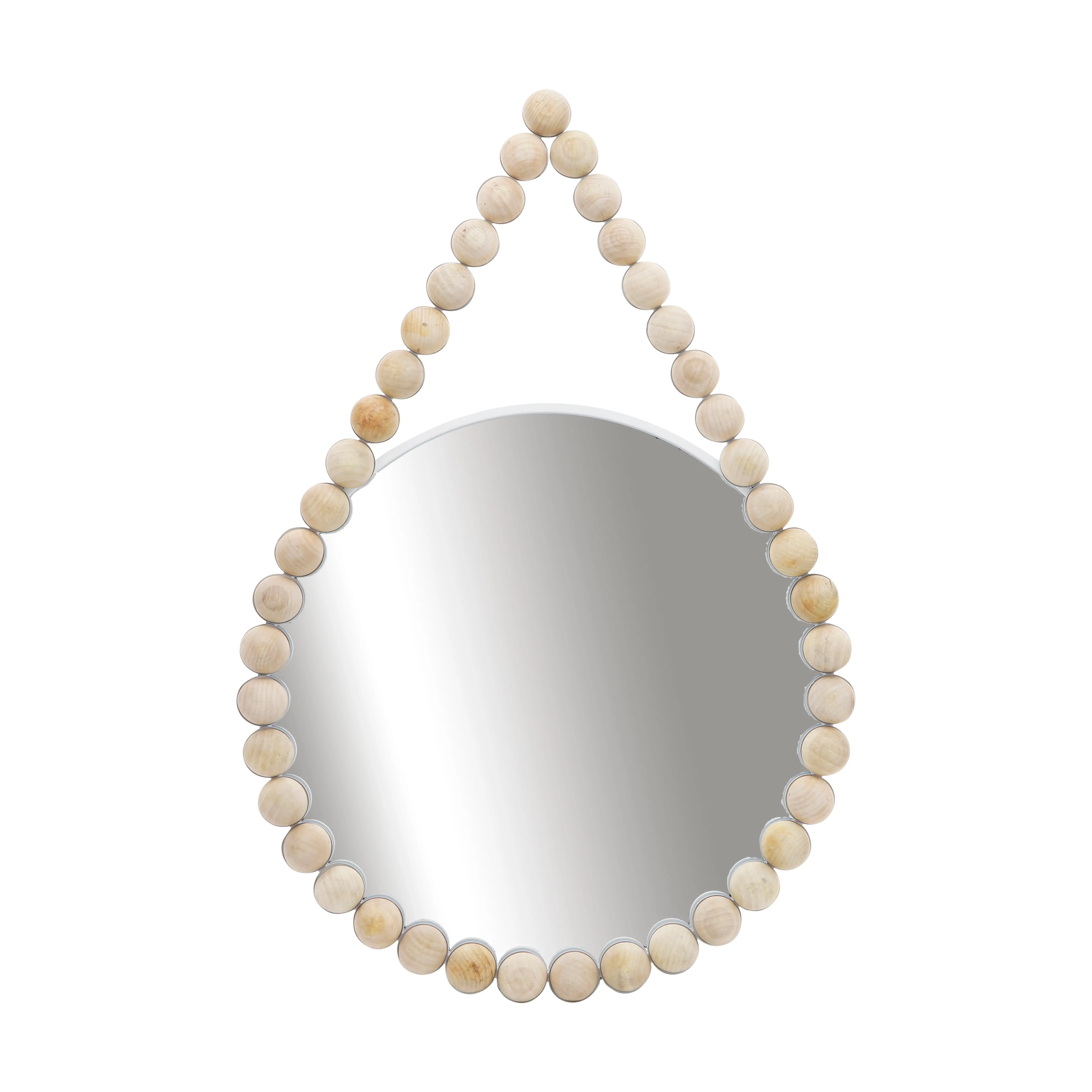 36  Wood Beaded Wall Mirror-1