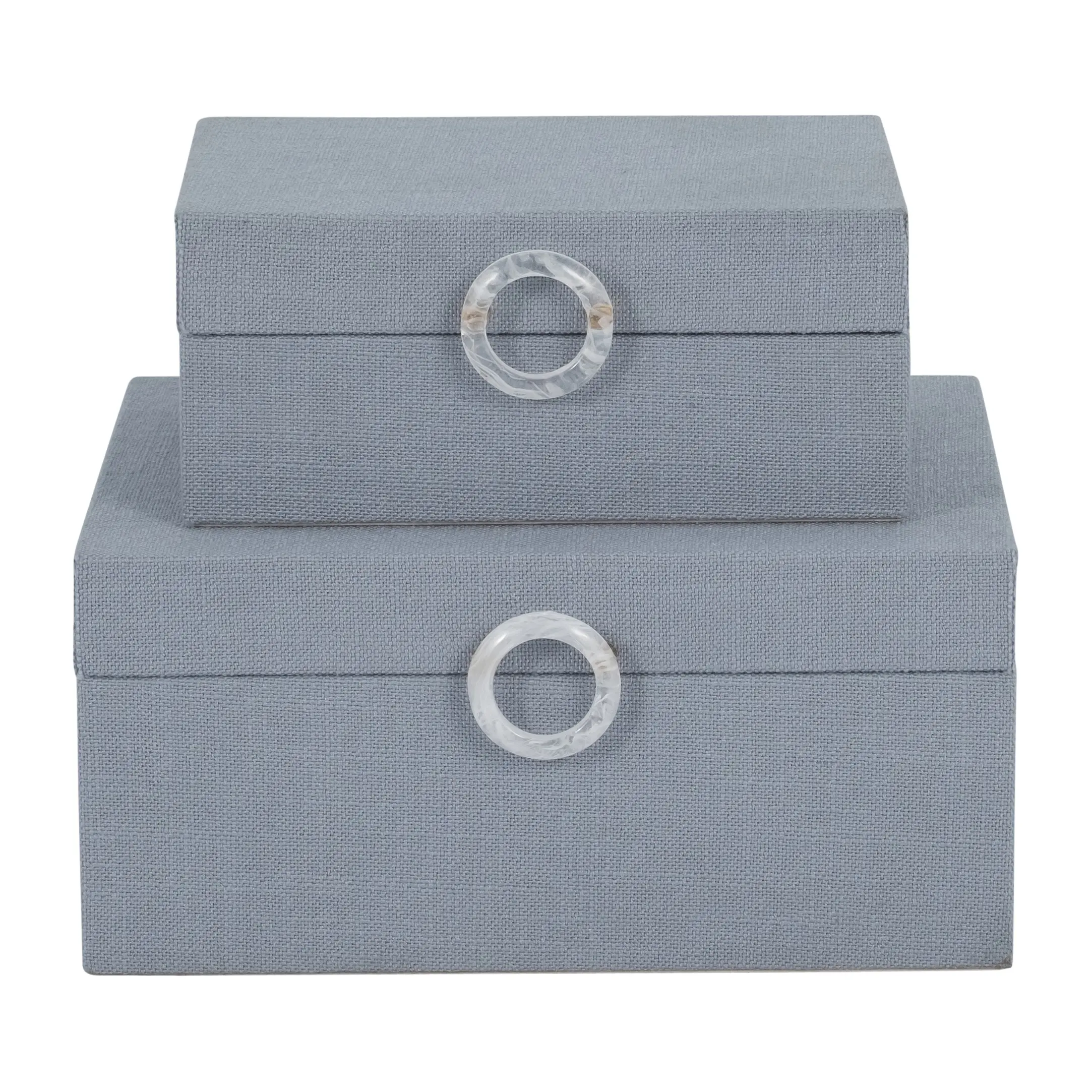Large Blue Denim Box with Ring-1