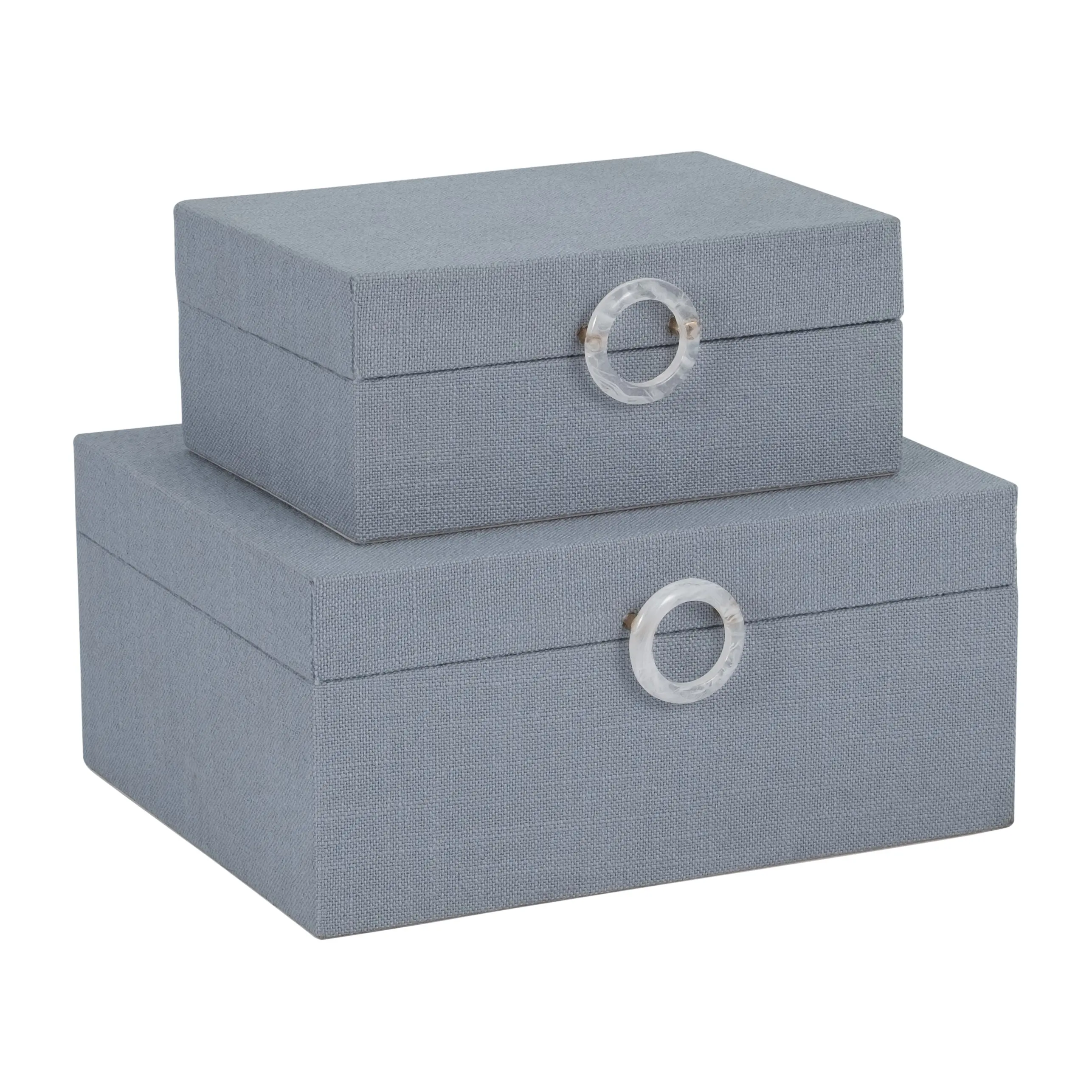 Large Blue Denim Box with Ring-2