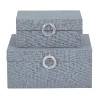 Small Blue Denim Box with Ring