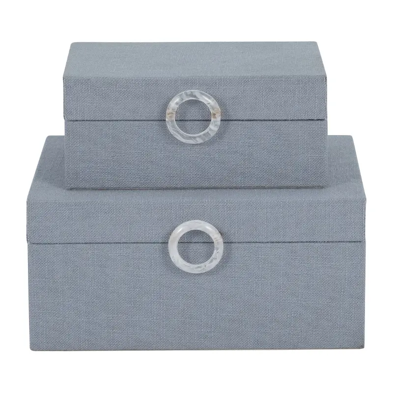 Small Blue Denim Box with Ring