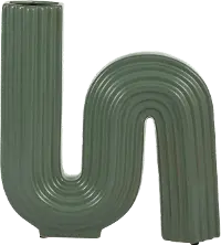 11 Inch Loopy Dark Sage Green Vase