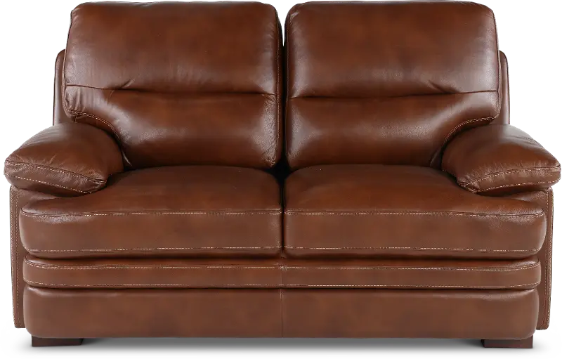 David Brown Leather Loveseat