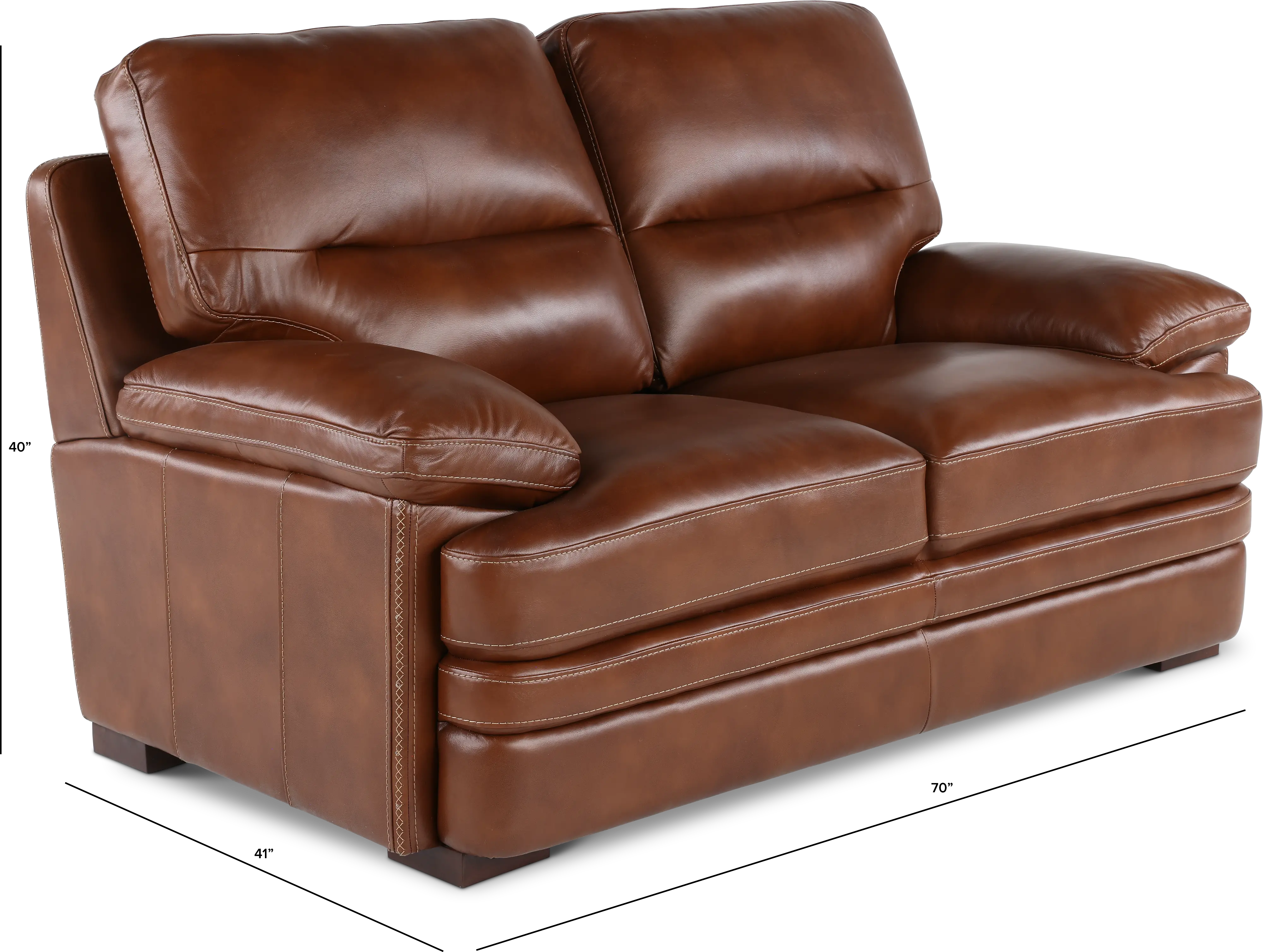 David Brown Leather Loveseat-3