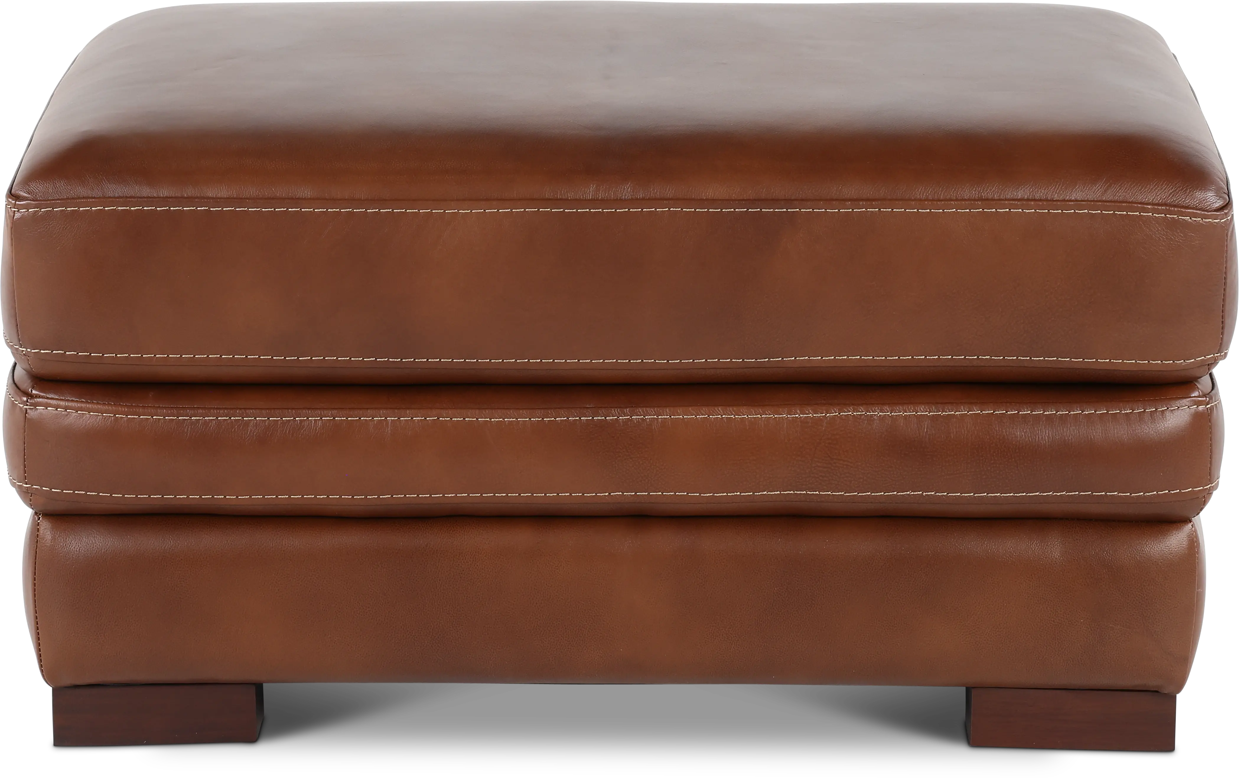 David Brown Leather Ottoman-1