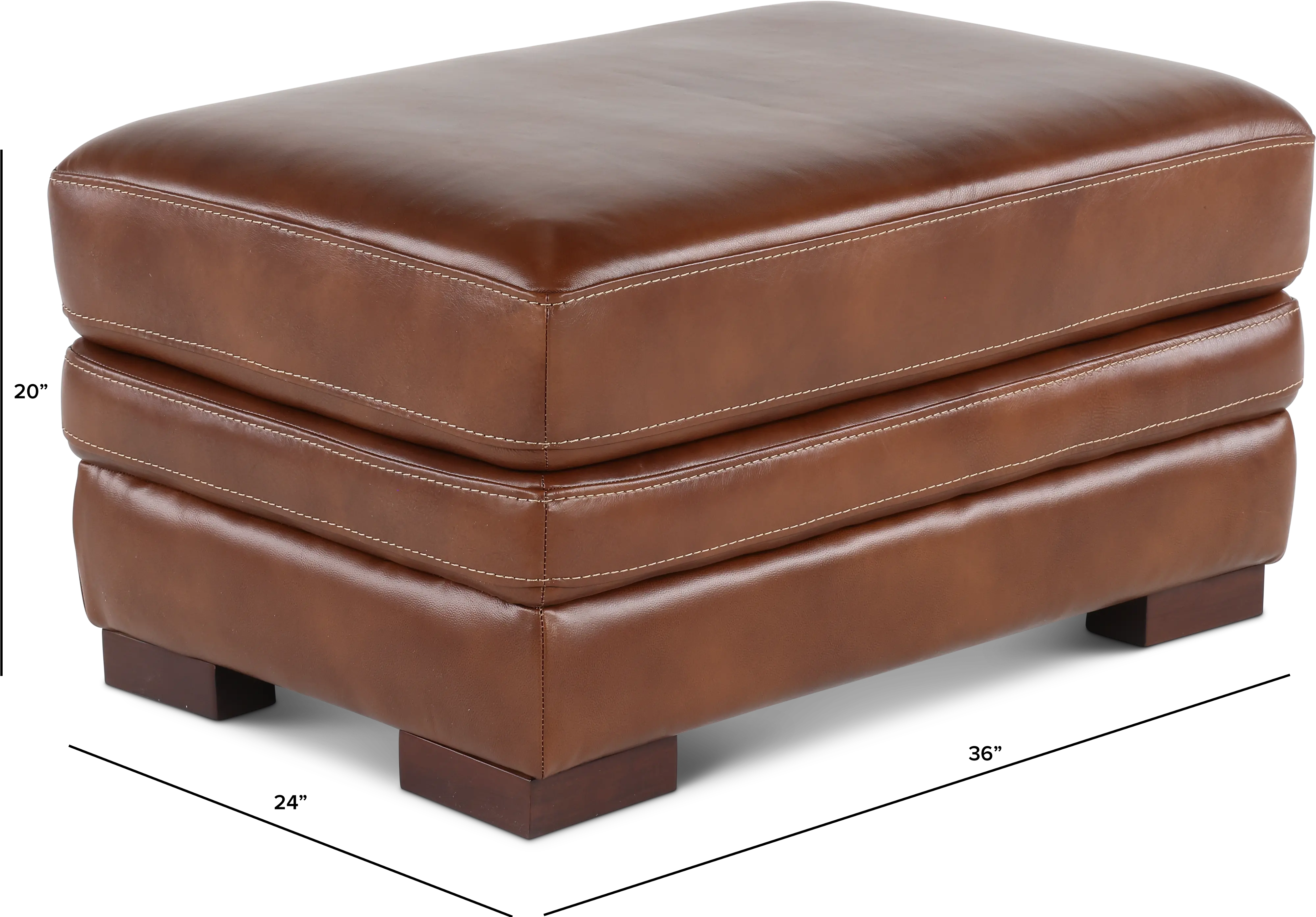 David Brown Leather Ottoman-3