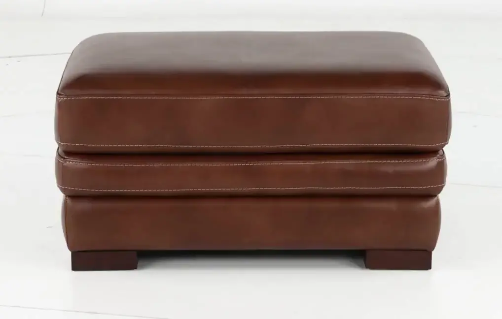 David Brown Leather Ottoman-5