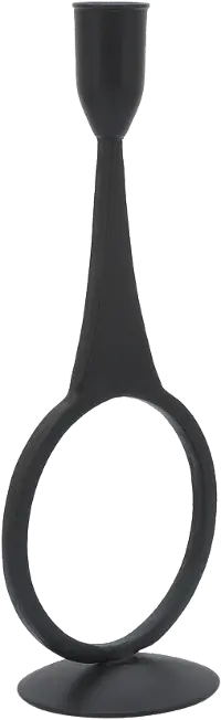 10  Ember Black Metal Round Candleholder