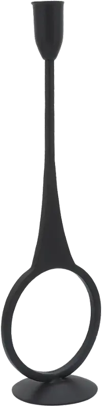 13  Ember Black Metal Round Candleholder