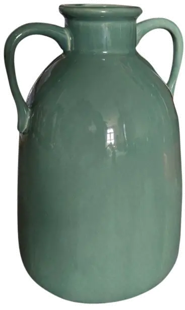 Eared Dark Sage Vase-1