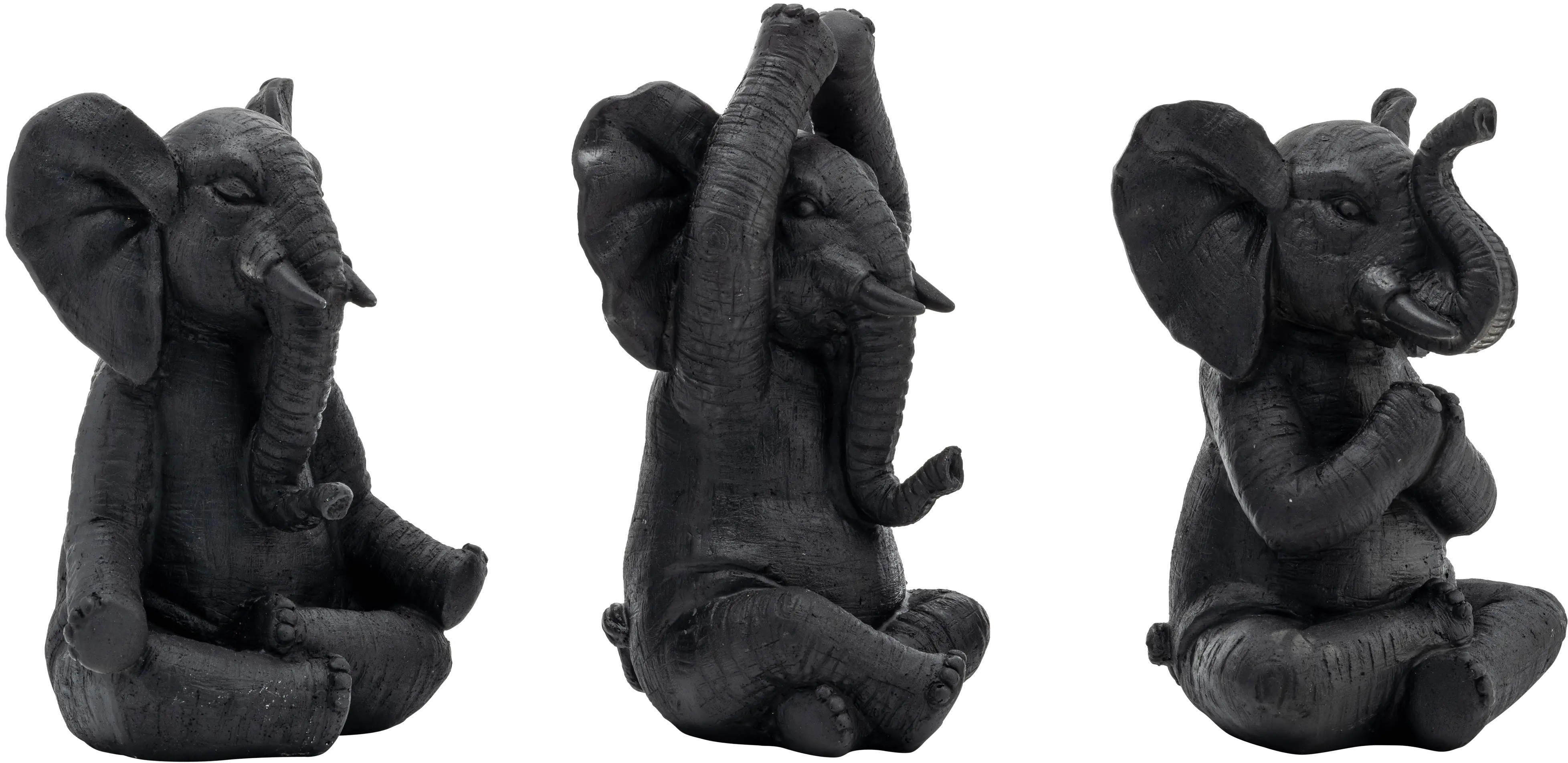 Black Assorted Yoga Elephants-1