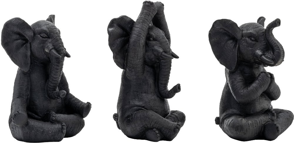 Black Assorted Yoga Elephants