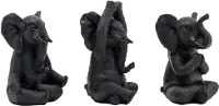 Black Assorted Yoga Elephants