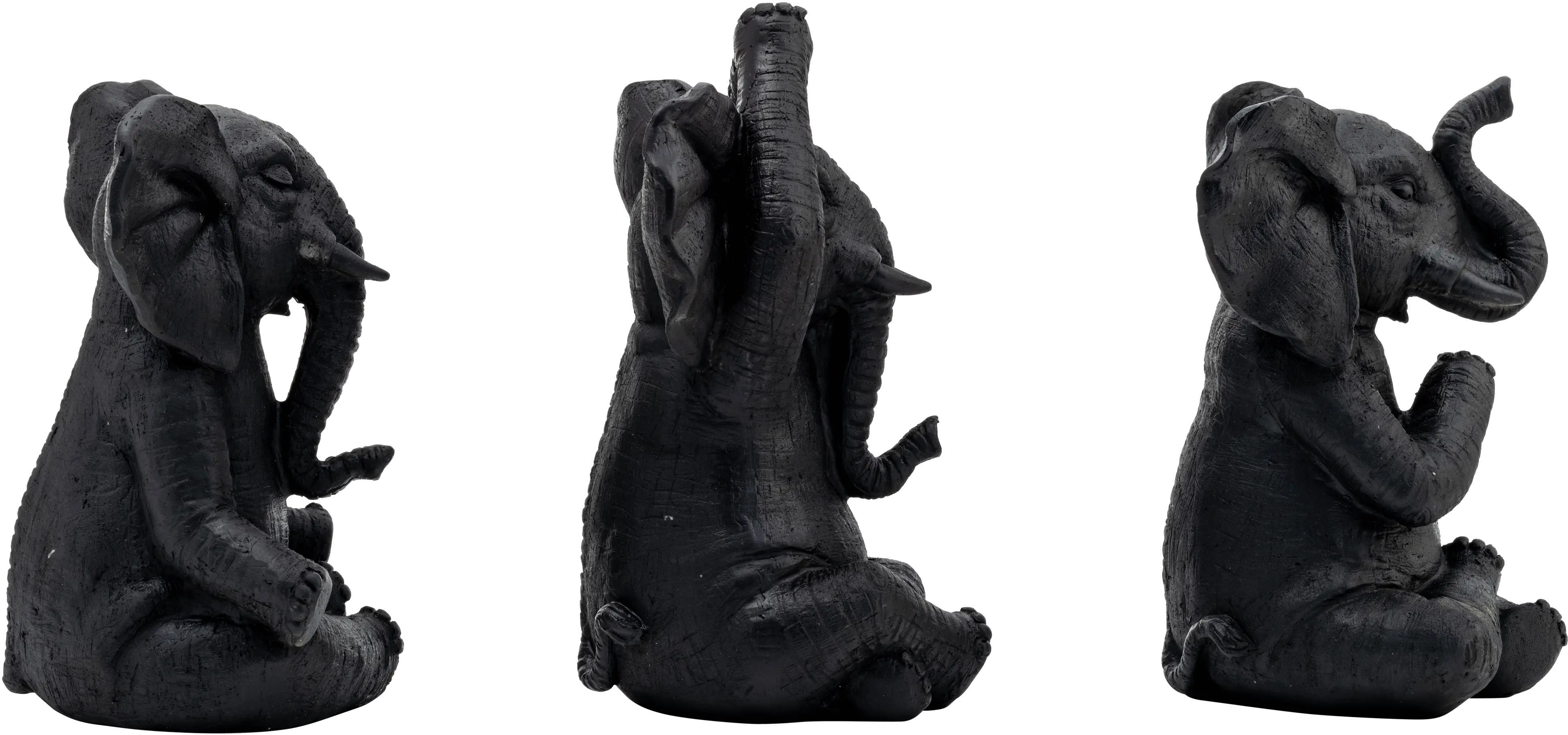 Black Assorted Yoga Elephants-2