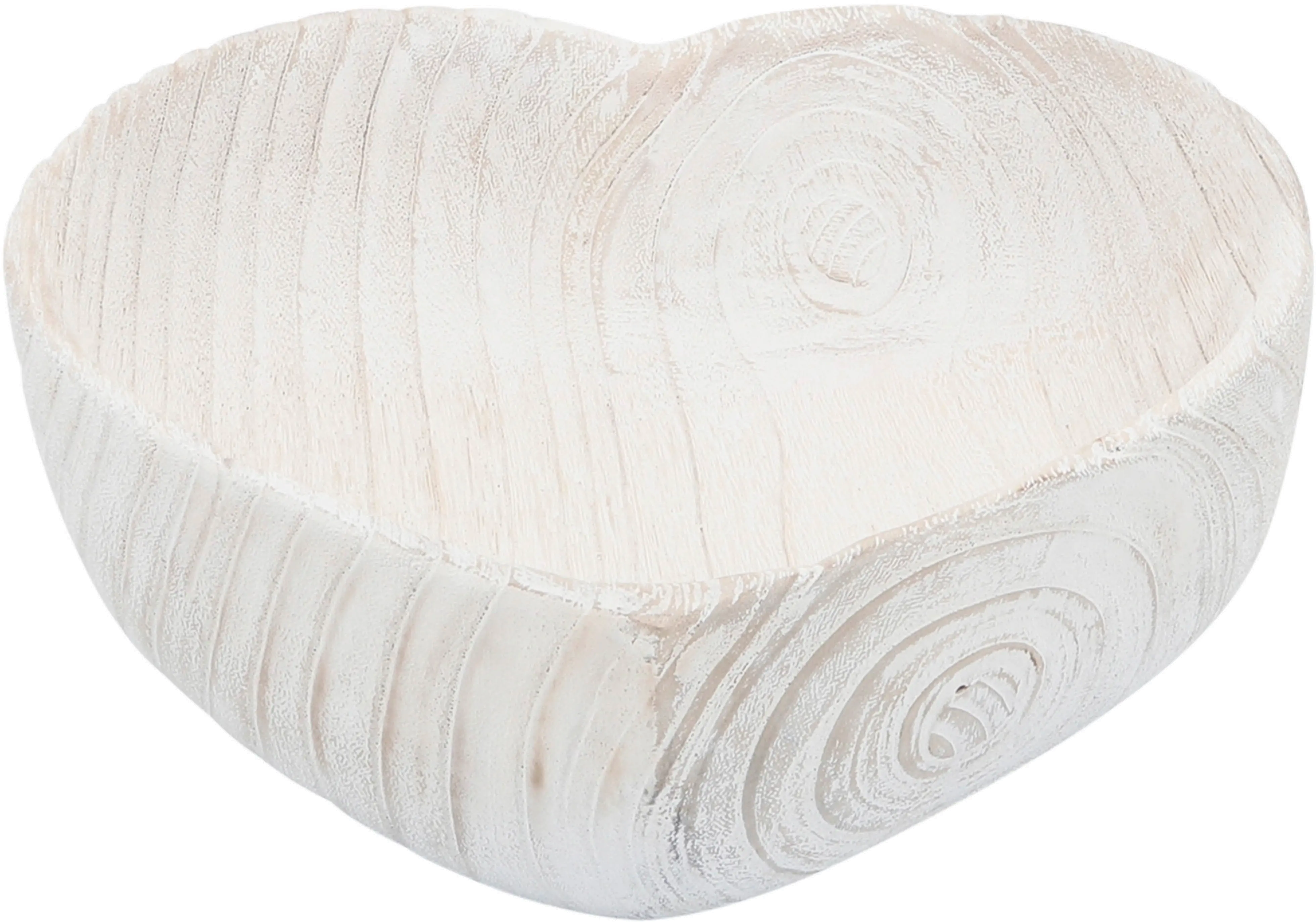 Small White Wood Heart Bowl-1