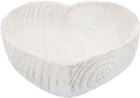 Small White Wood Heart Bowl