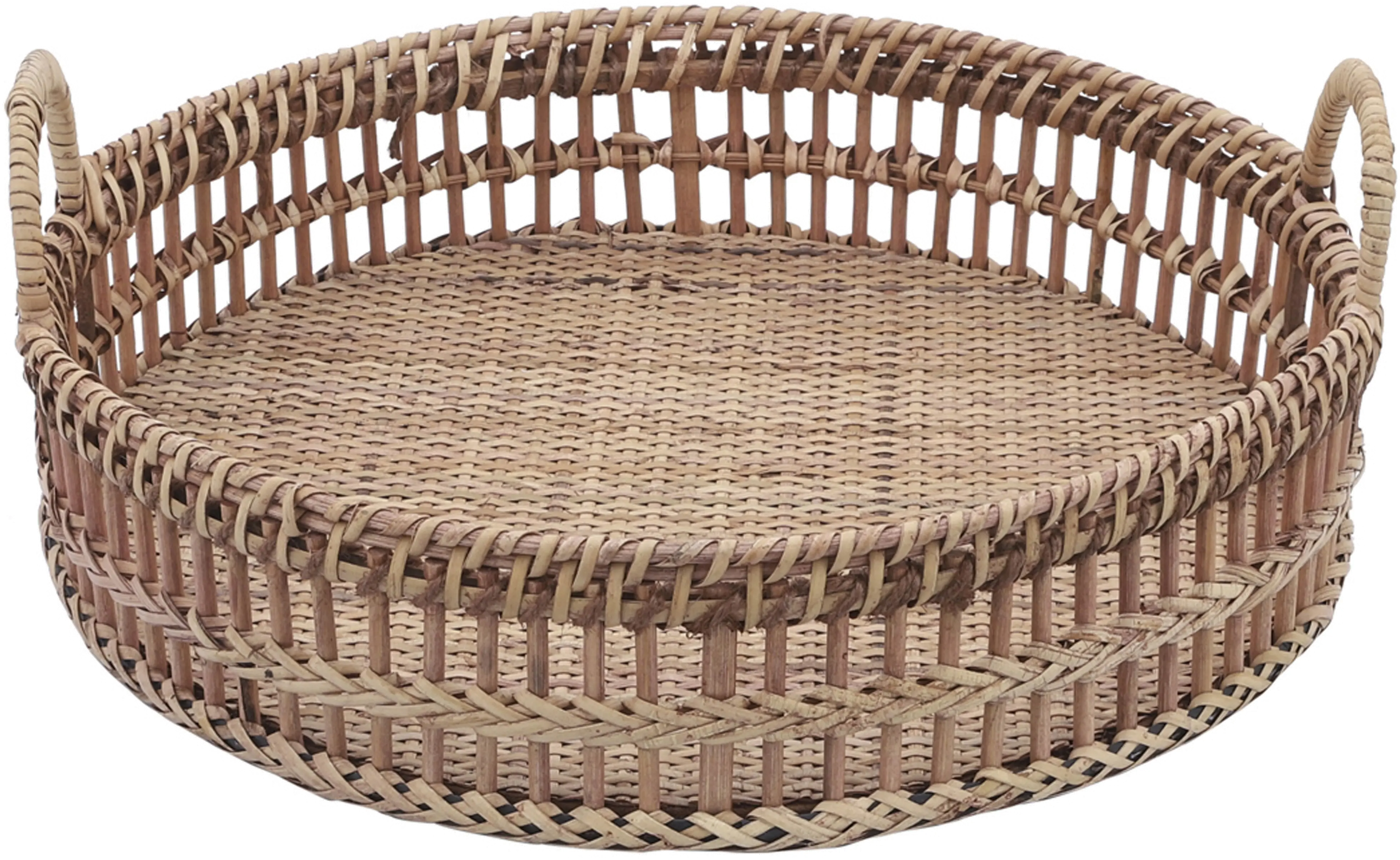 Large 14  Natural Rattan Tray-1