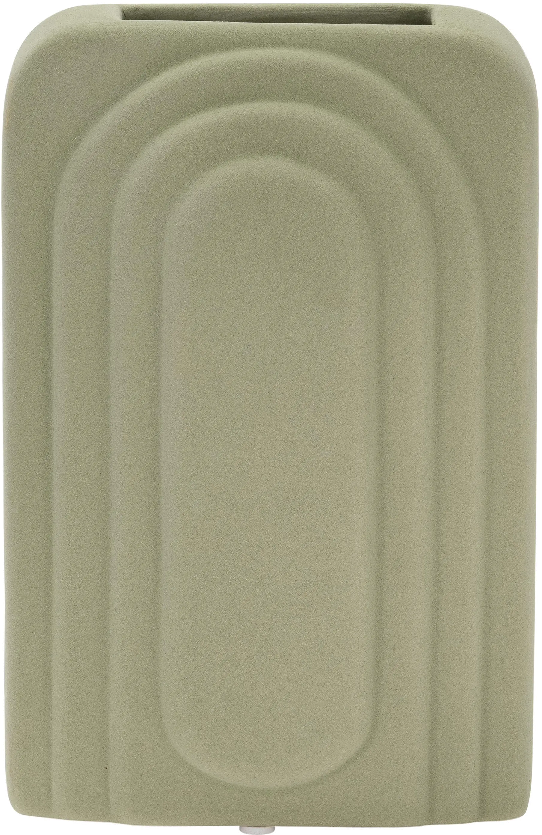 7 Inch Rectangular Sage Green Vase-1