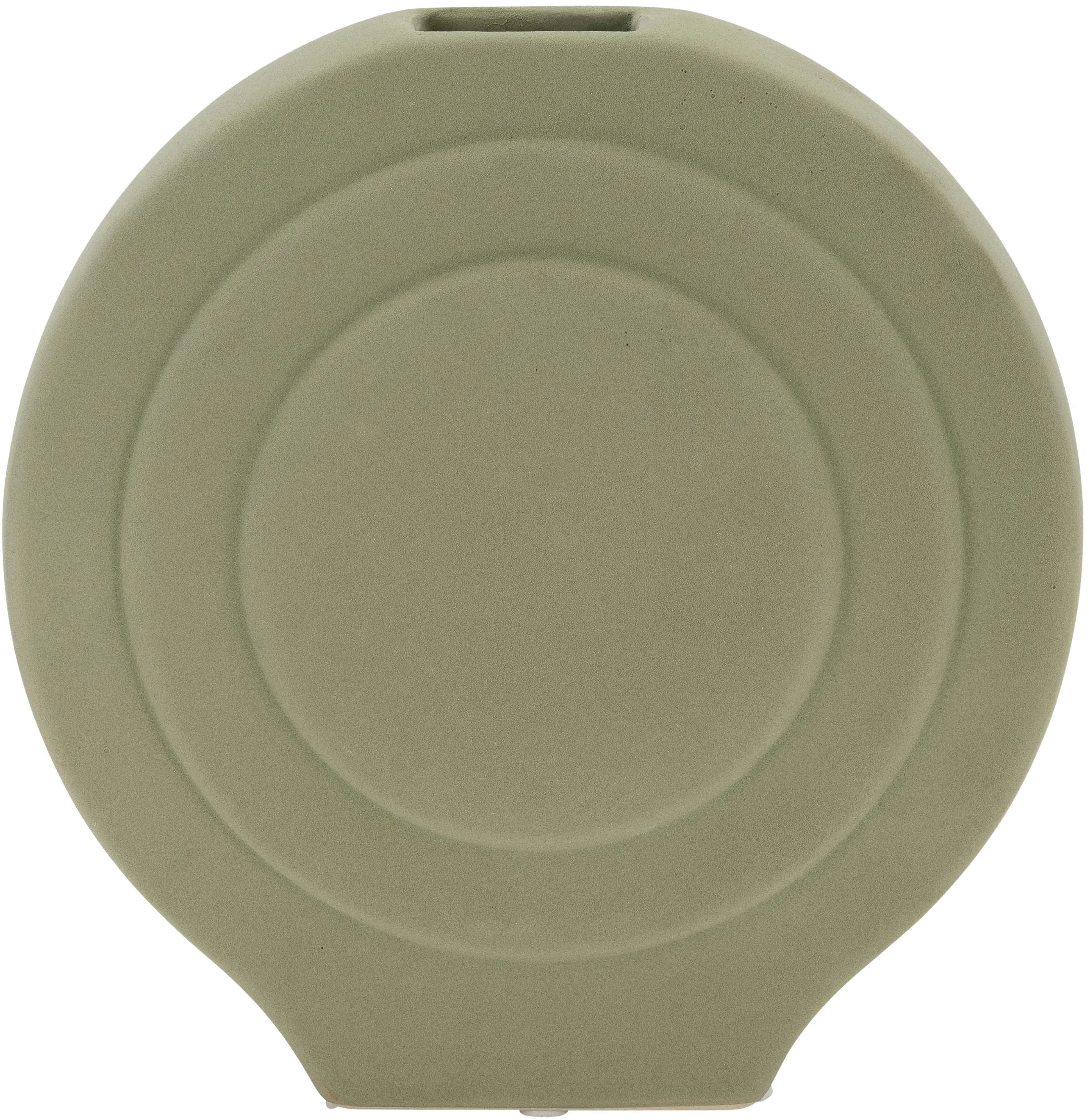 7 Inch Round Sage Green Vase-1